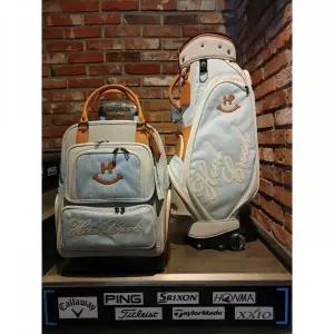 2023 힐크릭 골프 여성 바퀴 캐디백 세트 블루 화이트