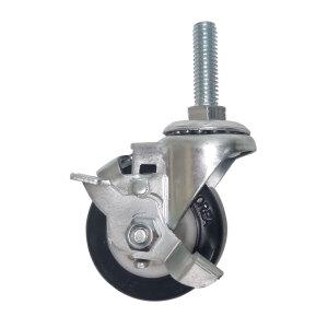 2인치 무소음 흑색 회전 고정 브레이크 경량 중량 볼트형 산업용 캐스터 가구 대차 구루마 바퀴