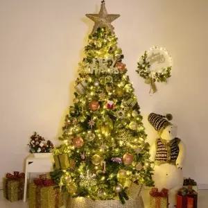 [텐바이텐]크리스마스 트리 장식 풀세트 골드선물상자 PVC 250cm 단면