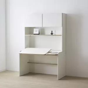 리바트 로넌 화이트 1200 각도높이조절책상세트 플랩도어형