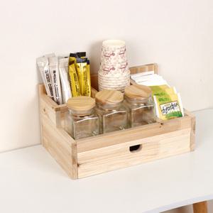 그레이스 원목 다용도 보관함 탕비실 티백 커피 정리함