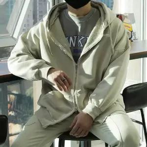 [우기브로]WBO 남자 빅사이즈 피그먼트 투웨이 기모 후드집업