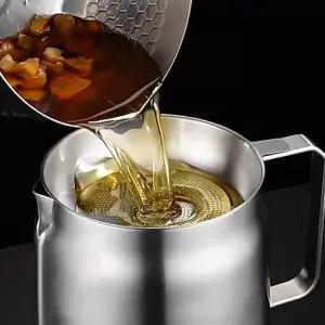 [텐바이텐][쿠 킹스]올 스텐 오일 포트 오일팟 기름 보관 주전자 거름망 정제