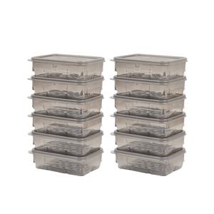 땡스소윤 냉동실 밀폐용기 9호 300ml 12개세트 투명그레이