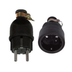 진흥 둥근형 접지 고무 플러그 콘센트 코드 돼지코