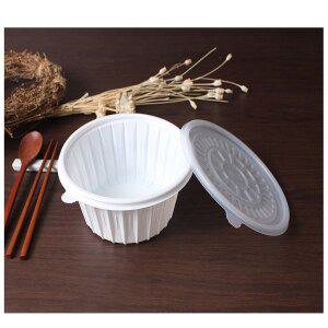 탕용기 BF 195파이 냉면용기 백색 대 400세트 칼국수 포장 배달 일회용