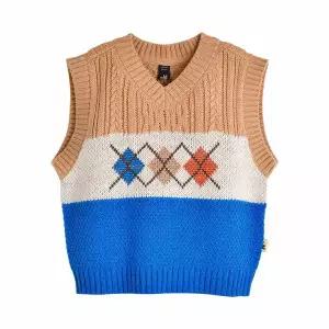 [보리보리/모이몰른]유아 아가일엠엠니트 조끼 M234VEG07P