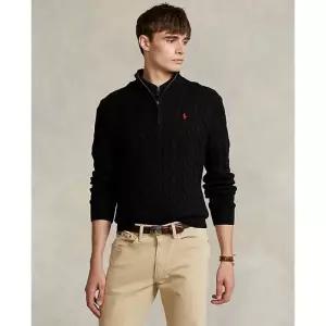 폴로 랄프로렌 랄프 로렌 남성 케이블 니트 코튼 쿼터 지퍼 스웨터MNPOSWE16820773001 [백화점 매장판]