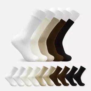 에버라스트 컬러 여자 중목 장목 양말 10켤레 무지 흰색 검정 세트