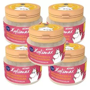 핀란드 직수입 고함량 자일리톨  무민 복숭아 딸기맛 90g 5개묶음