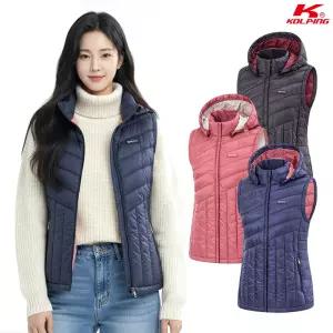 콜핑 2174VK592W 웰론 후드 디테처블 하이넥 여자 겨울 등산 패딩 조끼