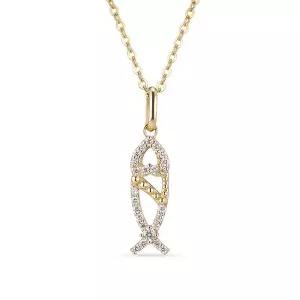 [도로시] 14k 럭키피쉬 랩 다이아몬드 펜던트