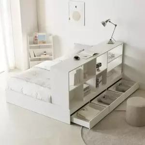 파로마 미뇽 책장선반 파티션 공간분리형 수납침대 슈퍼싱글 프레임만