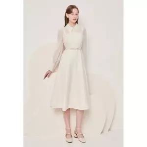 갤러리아 오간자 배색 플레어 원피스(GN8A0OP31)*