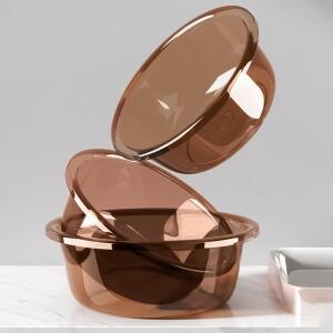 모던 레이어드 투명 대야 3사이즈 세트 다라이 세수 접이식 양동이 바가지 욕실 빨래 세숫