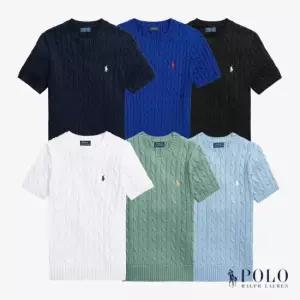 폴로랄프로렌 여성 꽈배기 반팔니트