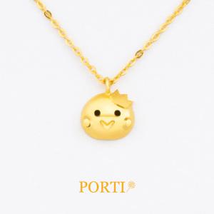 [뽀르띠] 순금 24K 1.875g 뱀띠 뱀 왕관 돌목걸이