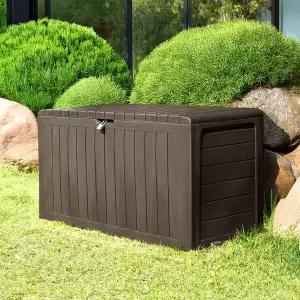 아웃라이프 야외 290리터 수납함 데크박스 전원 창고 조립식 보관함 농막 테라스 정원 수납