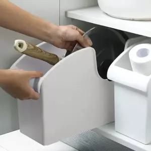 프라이팬정리 그레이 주방 틈새 바퀴달린 수납정리함 (WFHJDM2)