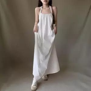 여성 여름 바캉스 원피스 홀터넥 어깨끈 롱 드레스