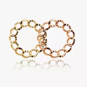 [엘렌쥬얼리]14K 18K 할로우 플랫 오레올 체인 금 반지