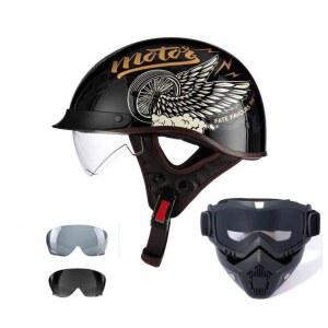 감성 오토바이 반모헬맷 유광 본프리 페이스 해골 015모델블랙홀 클래식 슈퍼커브 바이크