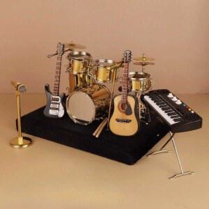 악기 모형 선생님 재즈드럼 선물 남여공용 생일 미니 도금드럼 친구 스승의 소형