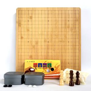 행복한 대나무 2cm 원목 바둑체스판_대P바둑알 바둑판 체스판 바둑알 대나무 바둑알케이스