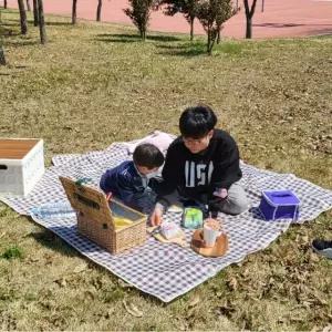 피크닉 체크무늬 대형 초콜렛 매트 돗자리 방수 (WFGTDZV)