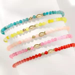 골드팡 14k 행운물고기 천연석 컷팅볼 소원팔찌 (12종 택1)