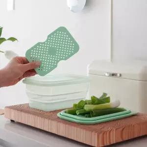 [리빙크리에이터]플랫스택 에디션 직사각 푸쉬락 1200ml+스팀트레이