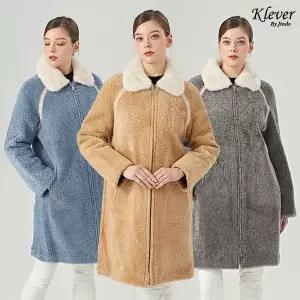 [진도모피][최초가 1,390,000원]진도 Klever 라이트칼라 무스탕 코트 (K3W3BC80)