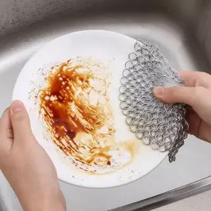 [1+1] 촘촘 스텐수세미 304 그물체인 반영구 링수세미 (총 2P)