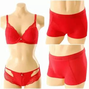 솔브크리스마스가슴모아주는 이벤트브라 레이스팬티남성드로즈 커플E컵 SBRD455ESG