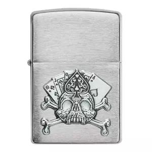 ZIPPO 라이터 2020 Holiday 49293 Card Skull Emblem Design 지포오일133ml+심지+부싯돌 포함
