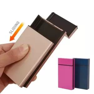 스마트필 클레버 ESSE 담배케이스 메탈 재질 슬림핏 반자동 슬라이딩 오픈 방식 고급 담배보관함