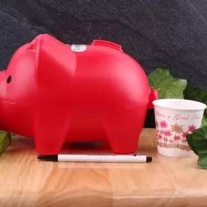 스마트 돼지 저금통 특대) 빨강 저축 열리는