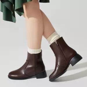 [무크] 여화 시엘 소가죽 컴포트 앵클부츠 2colors