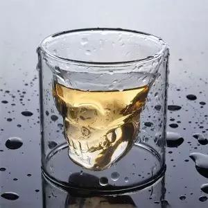 독특한 스컬 이중 맥주잔 소형 1개 WFK1E0C