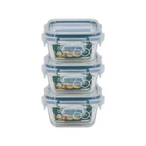 [너만아는잡화점]코멕스 오븐글라스 밀폐용기 정사각 180ml x 3개