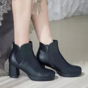 [무크] 여화 폴코 소가죽 플랫폼 앵클부츠 2colors