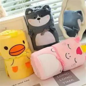 똑딱이 무릎 담요 어린이집 단추형 망토 캐릭터 무릎 담요 극세사 겨울 학생 푹신한담 블랑켓 데스크 돌선