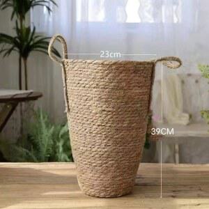 대형 빈티지 라탄 분재 심플한 라탄화분바구니 야외 디자인 실내 세라믹 모던스타일