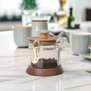 원목 밀폐용기 300ml 투명 양념통 원두 저장용기 캐니스터 푸실리 펜네 저장병 조미료통