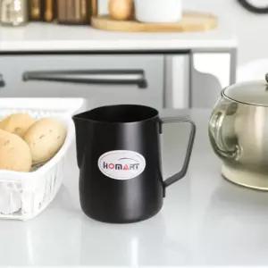 홈아트 테프론 스팀피쳐 600ml (블랙) 밀크저그 우유 스팀피처 라떼아트 카페 카푸치노