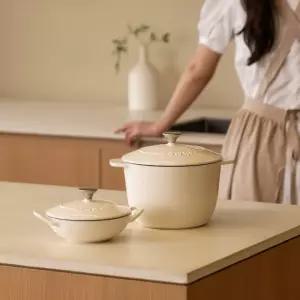 [11번가단독구성] 포네 온기 무쇠냄비 2종 세트 16cm 웍+20cm 팟