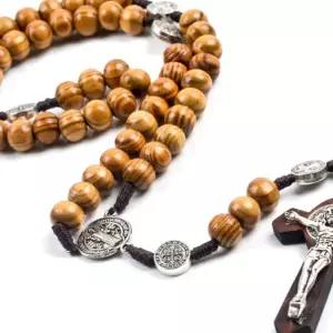 십자가 목걸이 카톨릭 천주교 신자 선물용 원목 나무 묵주