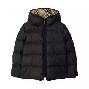 (Kids) Burberry Nylon Puffer Coat Black (키즈) 버버리 나일론 퍼퍼 코트 블랙