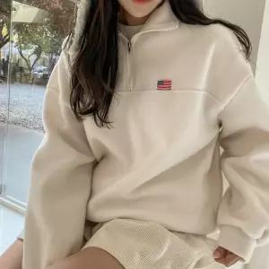 [보들보들/따뜻] 성조기 반집업 폴리스 맨투맨