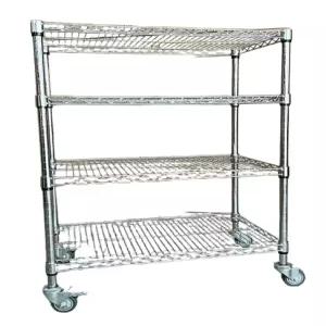 창고 선반 스테인레스 4단 이동식 다용도실 바퀴달린 이동형 메탈렉 펜트리 공장 바퀴 수납